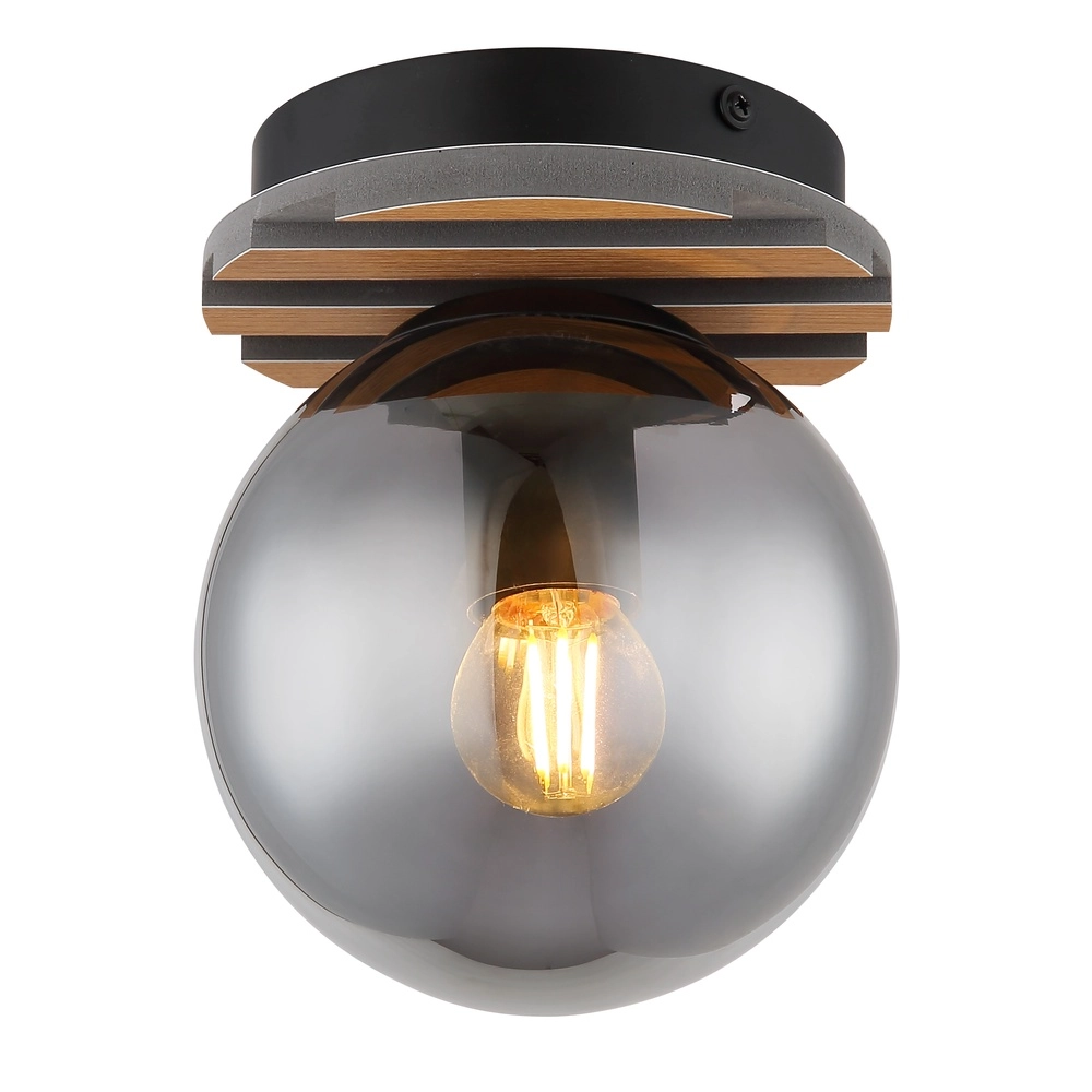 Plafondlamp Parsons zwart met hout