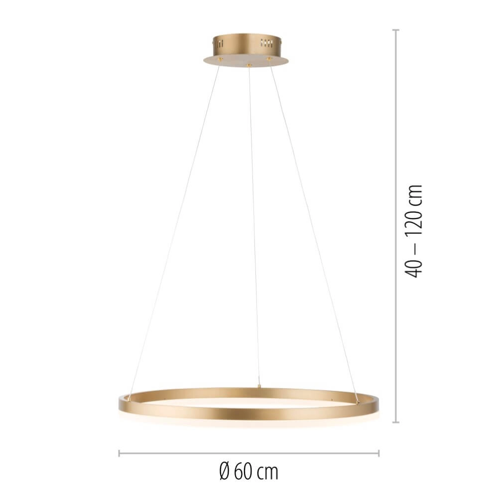 Moderne hanglamp Titus Ø 60cm antiek messing Paul Neuhaus 4012248362853