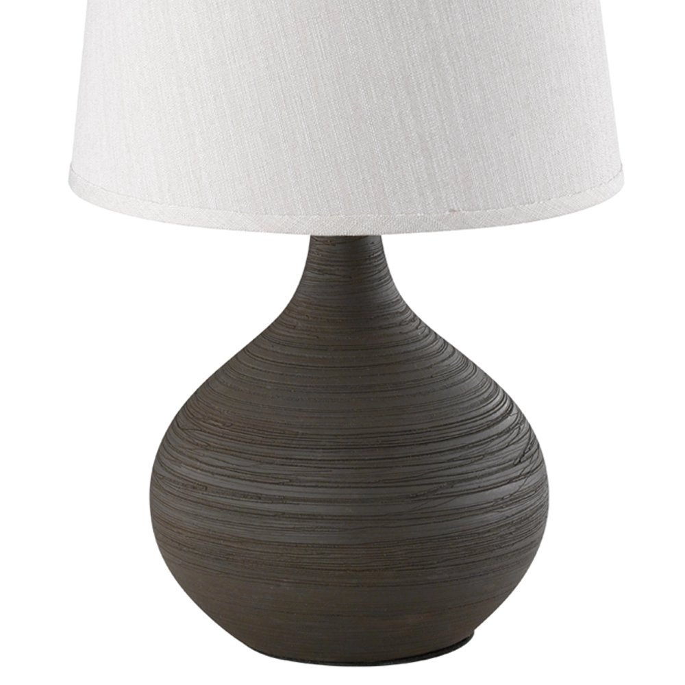Tafellamp Martin 29cm aarde bruin met wit Trio 4017807346268