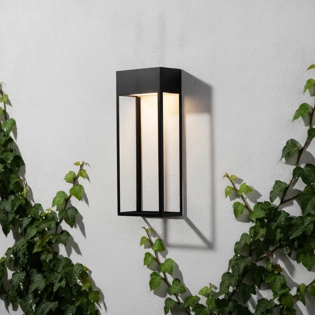Strakke wandlamp Moby zwart