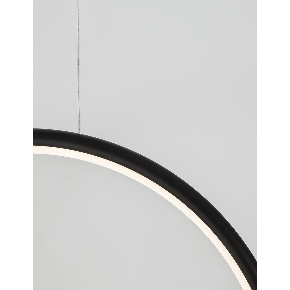Hanglamp Celia zwart met wit rond Lyora 5212017429377
