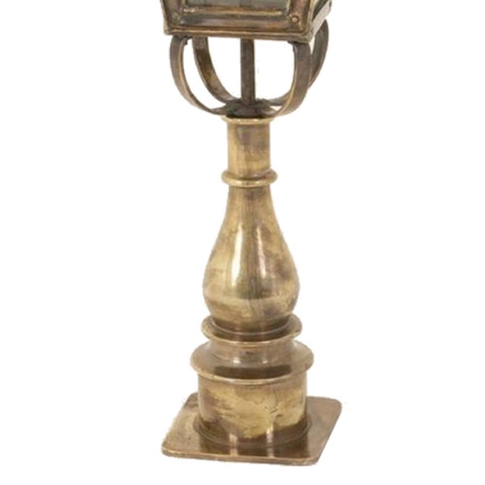 Landelijke sokkellamp Kensington handgemaakt 78cm - gepoetst goud (PBUL) Limehouse 8716803507098