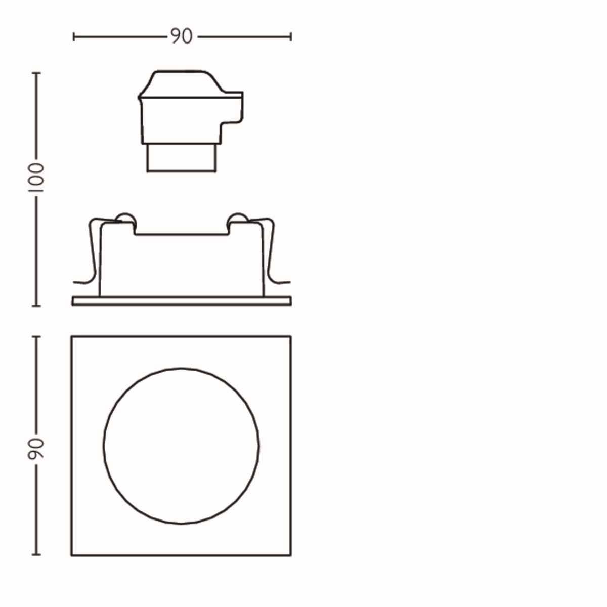 Inbouwspot Enneper GU10 9cm vierkant wit Philips 8718696160213