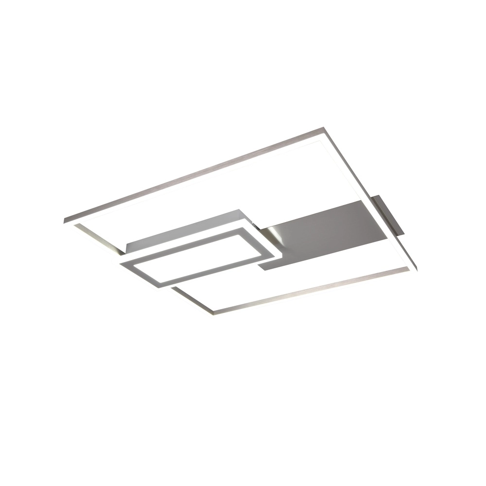 Vierkante plafondlamp Spiro nikkel 50cm Trio 4017807612462