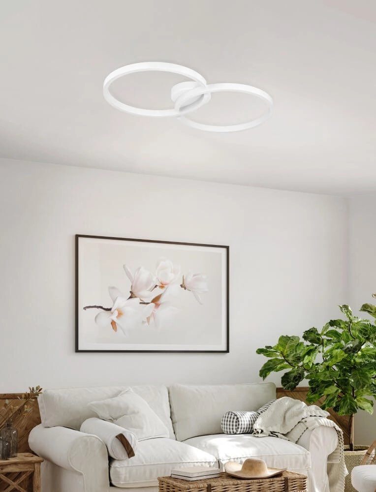 Witte led plafondlamp Amandolo 2-ringen Eglo 9008606275069