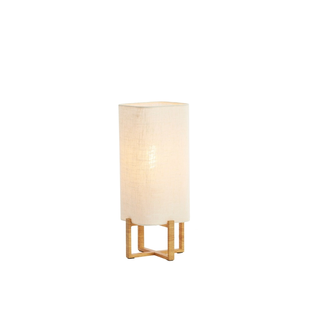 Tafellamp Wyn 39cm - crème touw met houtlook Light & Living 8717807792541