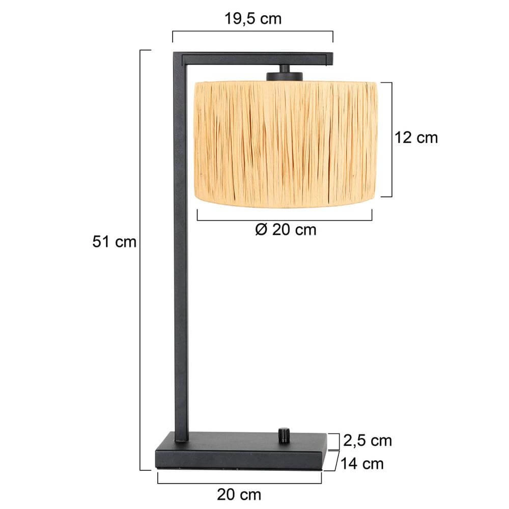 Tafellamp Stang met dimmer en strokleurige kap Steinhauer 8712746172157