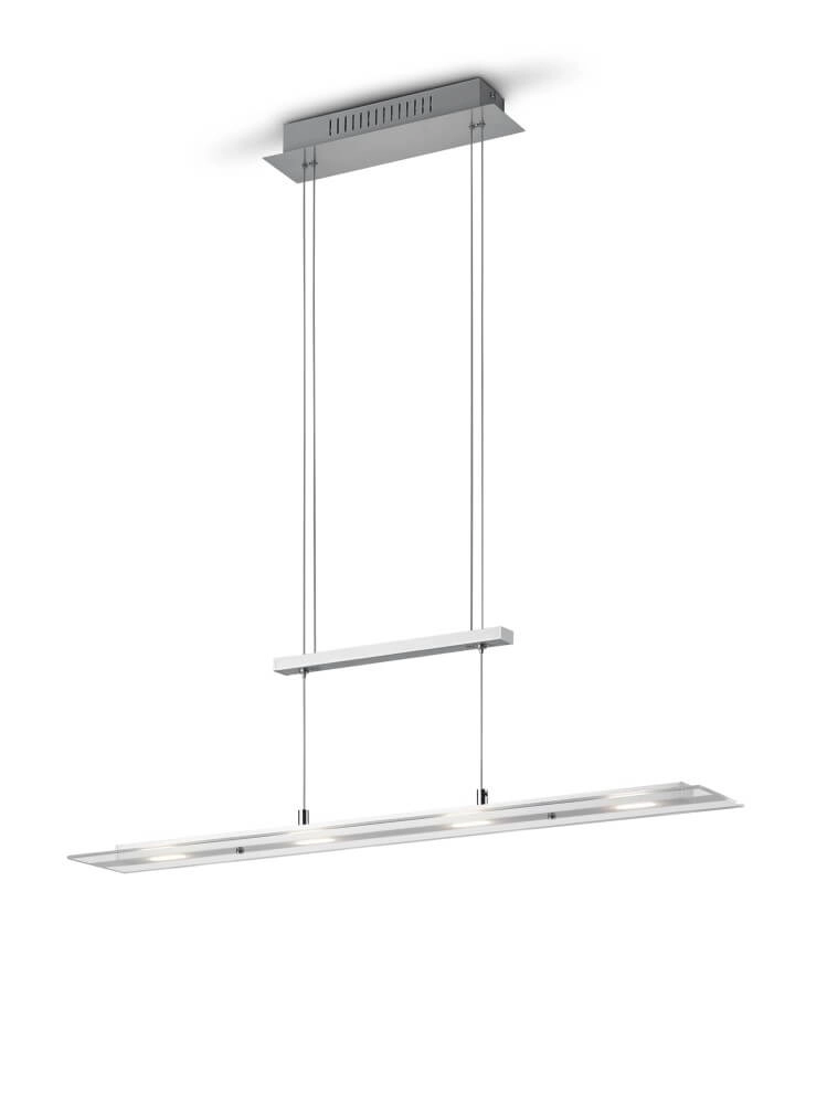 Glazen hanglamp Milos nikkel