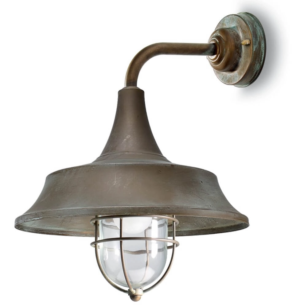 Strakke wandlamp Atelier verouderd messing