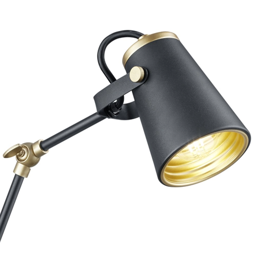 Leeslamp Edward zwart met goud Trio 4017807388473