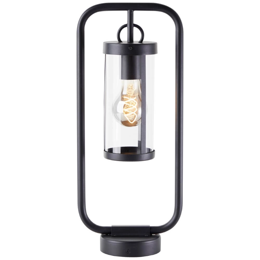 Zwarte tafellamp Sidney transparant glas
