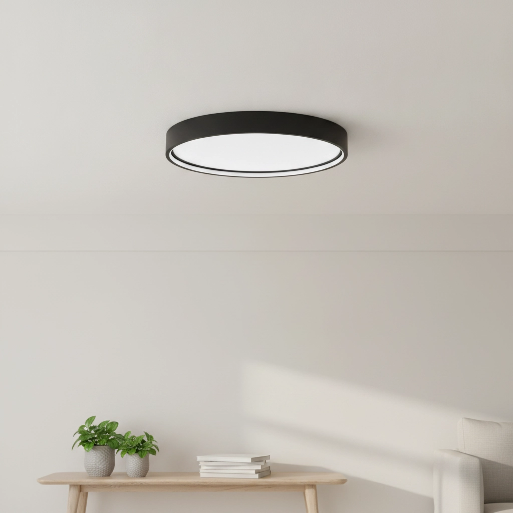 Ronde plafondlamp Olaf zwart Ø 45cm