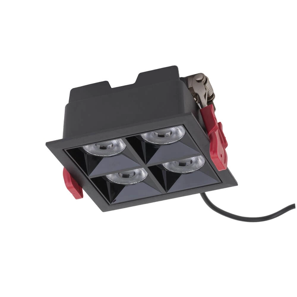 Zwarte inbouwspot Midi Led 2x2 leds - 3000K Lyora 5903139100618
