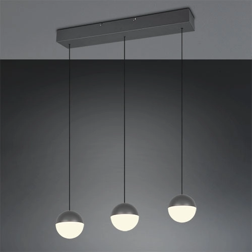 3-lichts hanglamp Senta antraciet