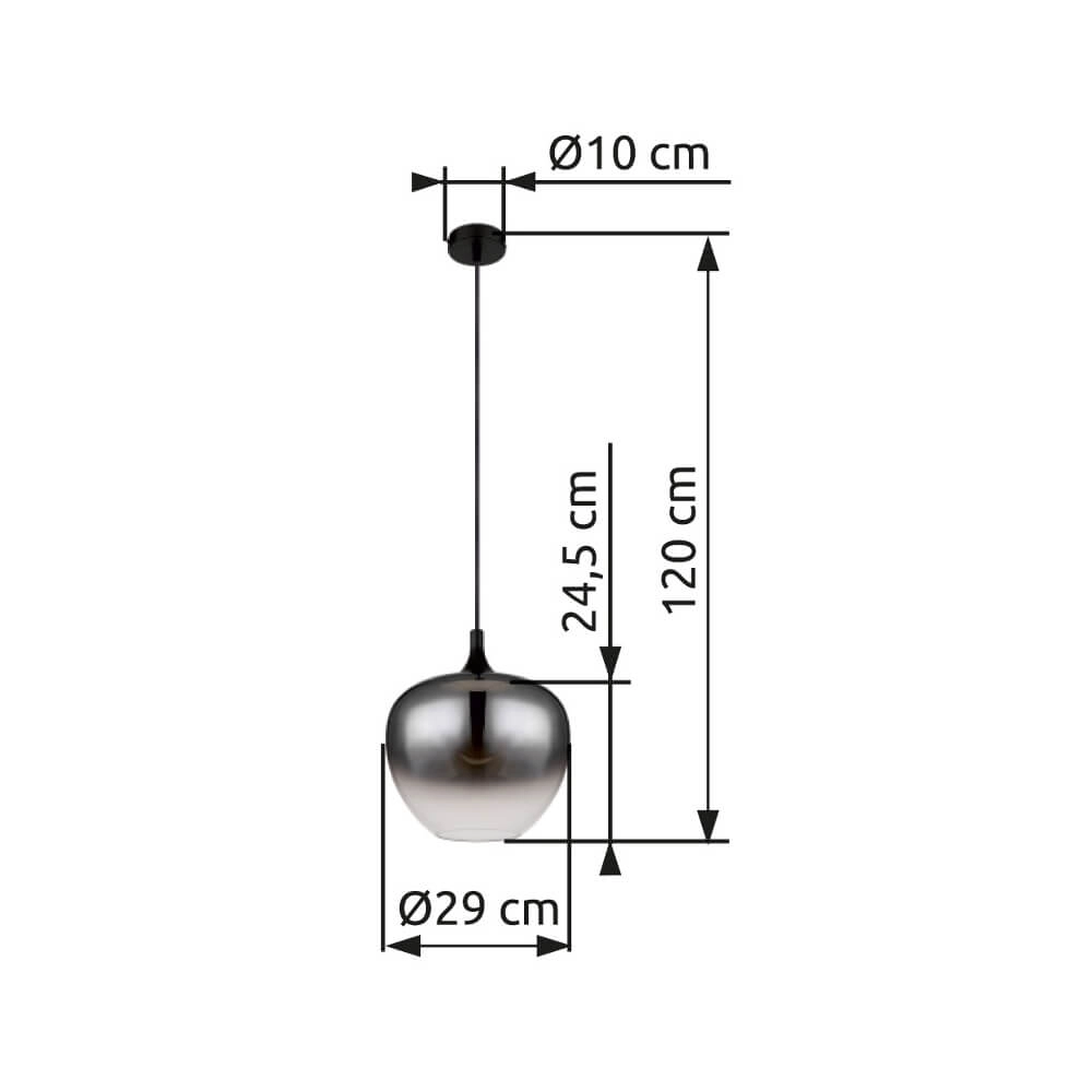Ronde hanglamp Maxy Ø 29cm zwart Globo 9007371441396