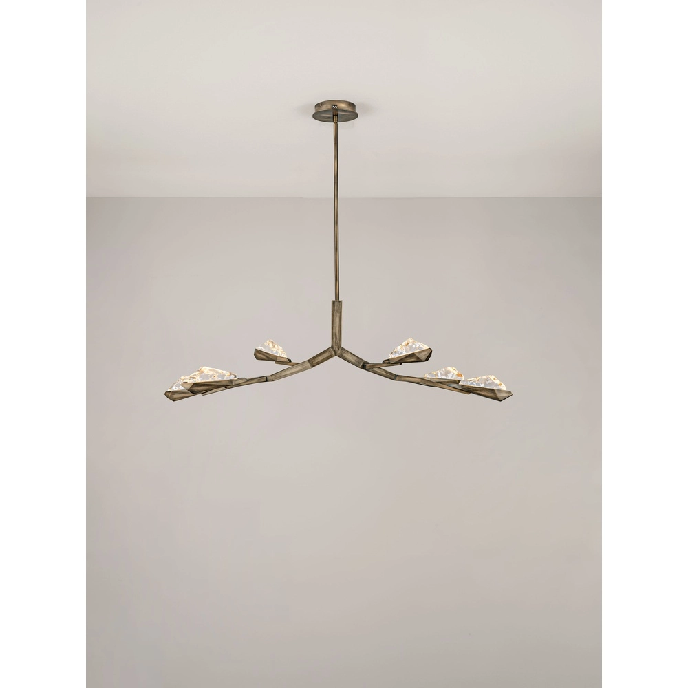 Antieke hanglamp Greta antiek messing 137,5cm Lyora 5212063500334