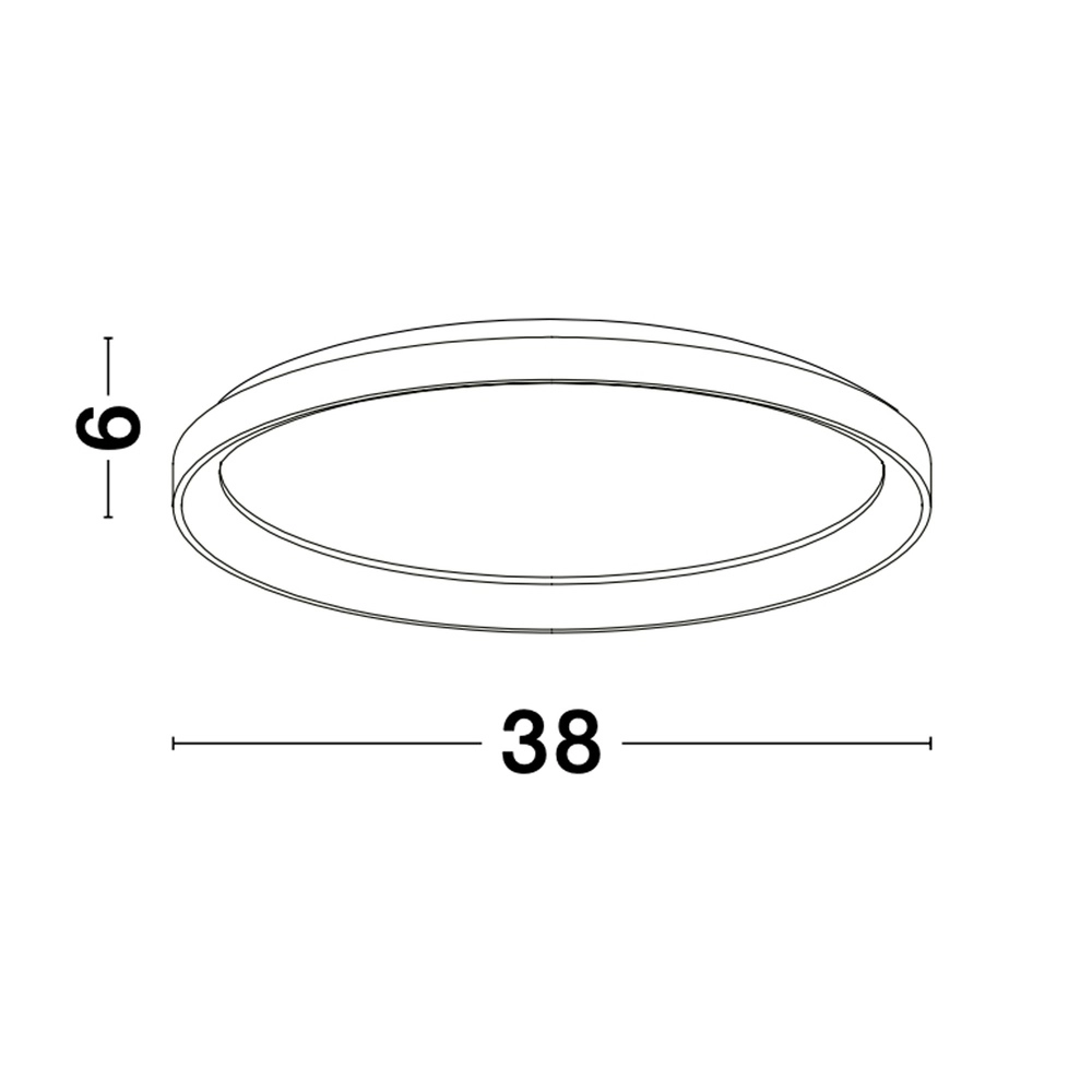 Design plafonniere Pertino Ø 38cm zwart Lyora 5212017445971