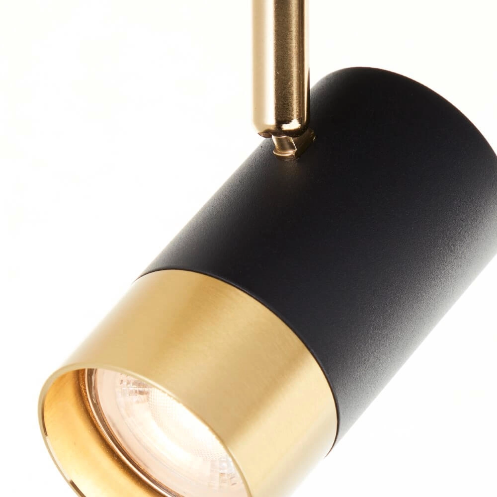 2-lichts opbouwspot Vigolo zwart met goud Brilliant 4004353441325