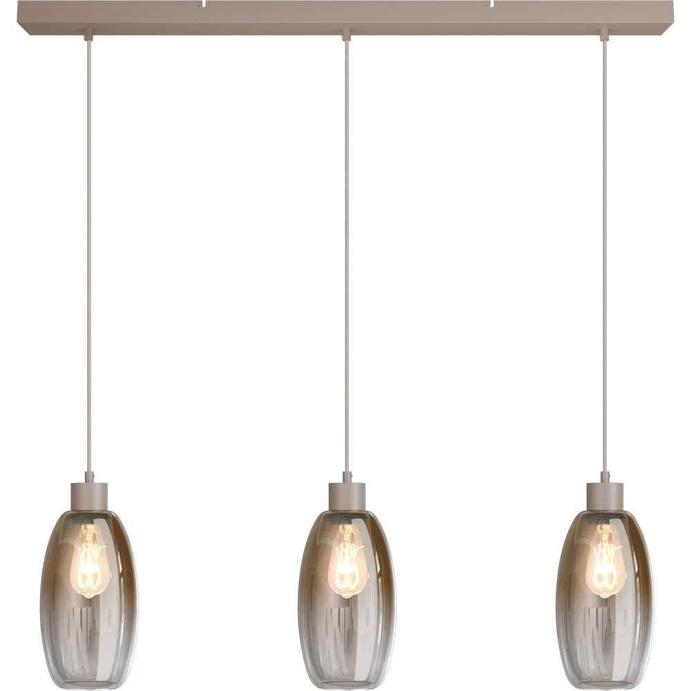Glazen hanglamp Olive 3x Ø 15cm - zand