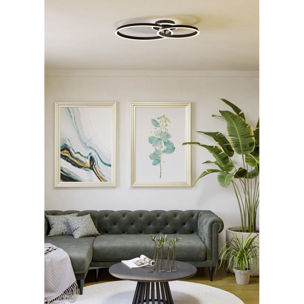 Moderne plafondlamp Girifalco zwart 67 x 48cm Eglo 9008606408740