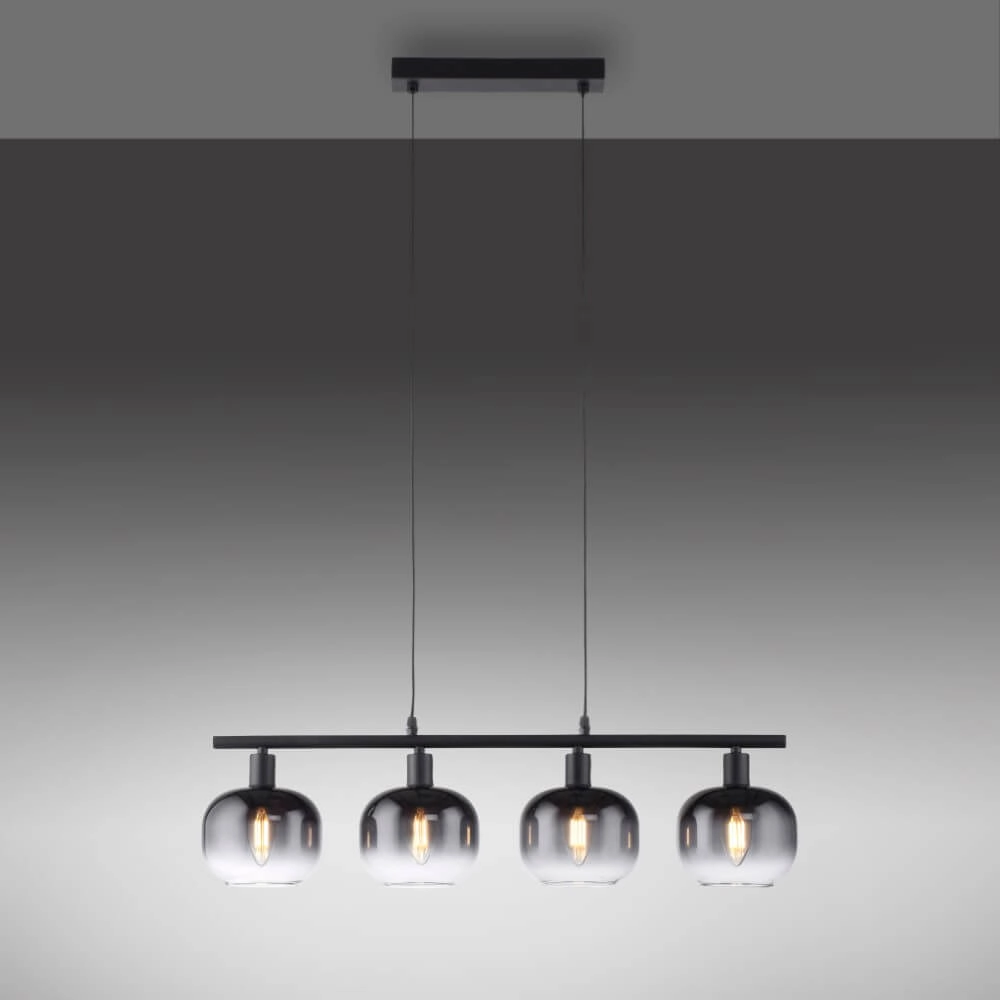 Zwarte hanglamp Zea 4-lichts Just Light 4043689993757