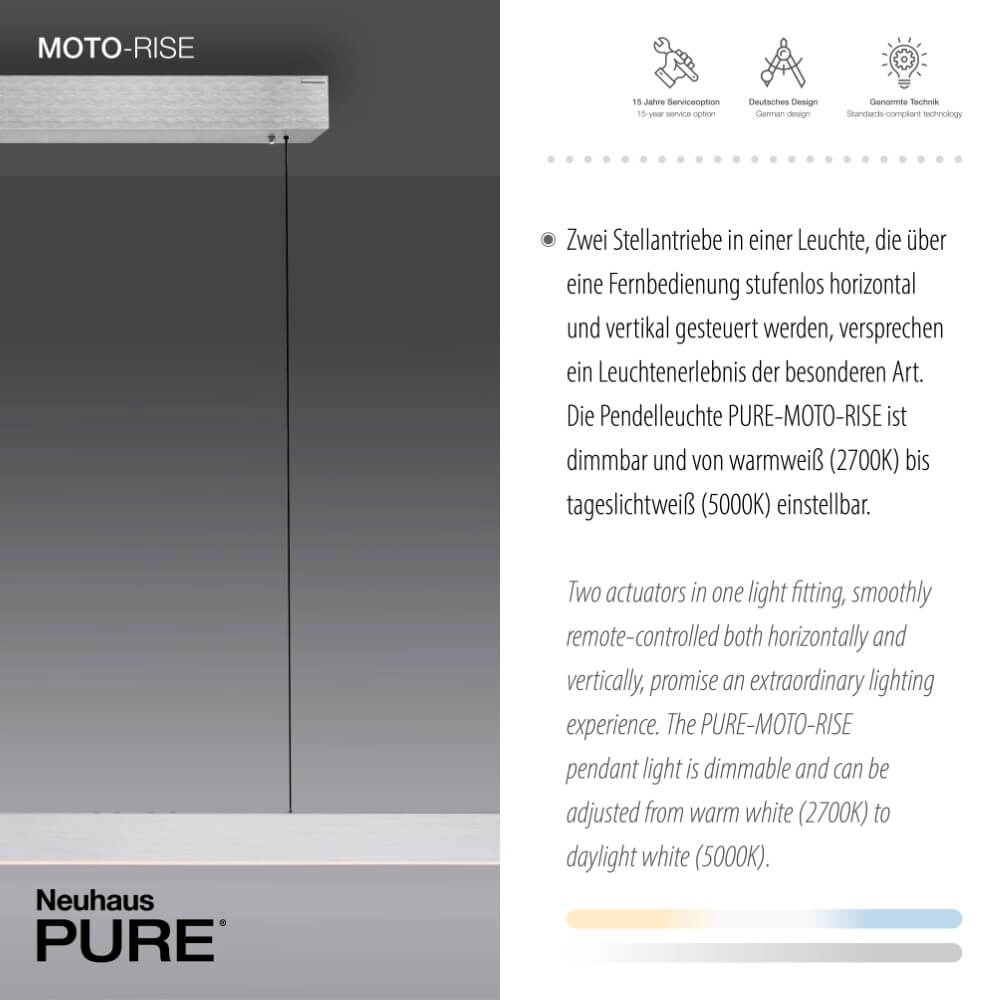 Design hanglamp Pure Moto-Rise antraciet Paul Neuhaus 4012248371633