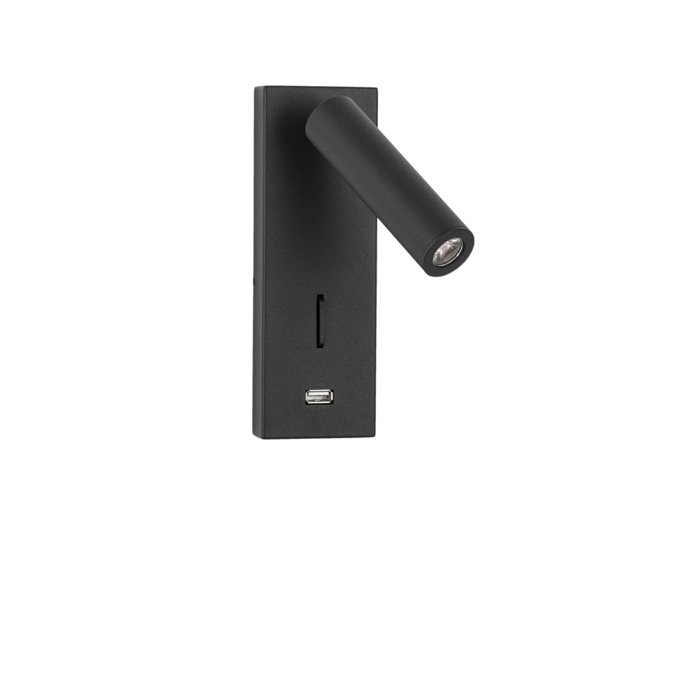 Bedlampje Fuse zwart met usb Lyora 5212017423719