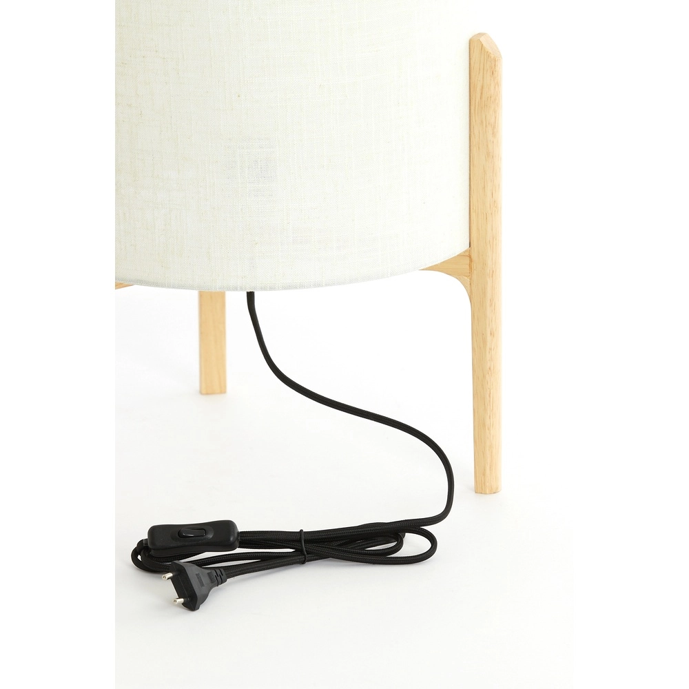Schemerlamp Litto Ø 35cm - houtlook met naturel linnen Light & Living 8717807792725