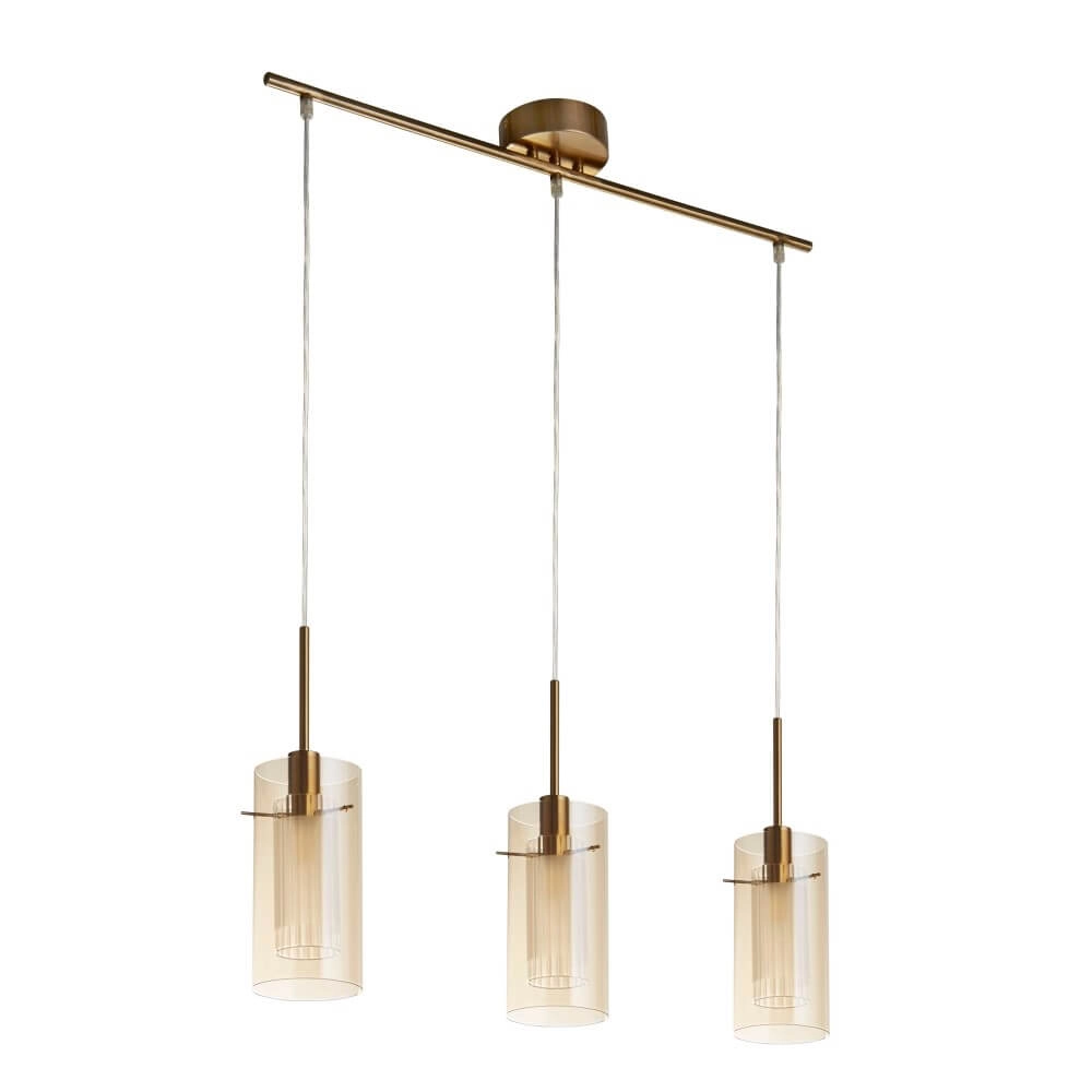 3-lichts hanglamp Duo 3 goud