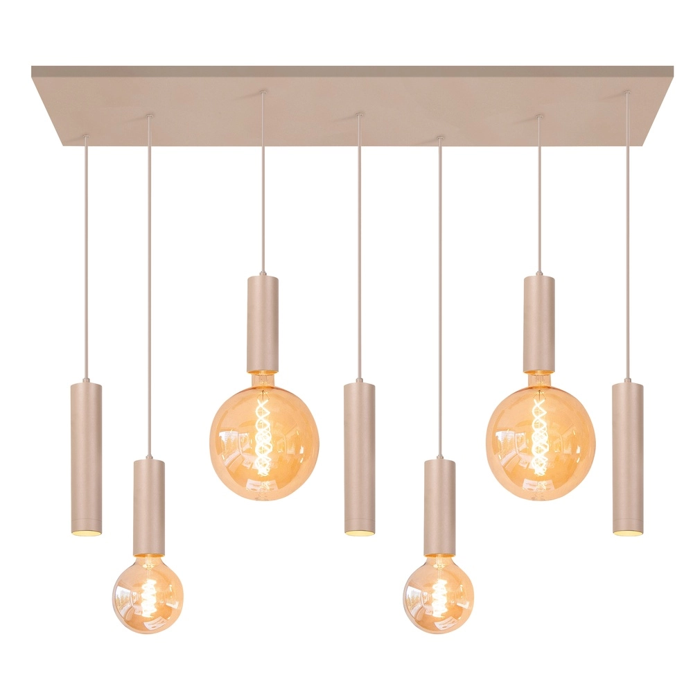 Design hanglamp Locarno 7-lichts zand bruin