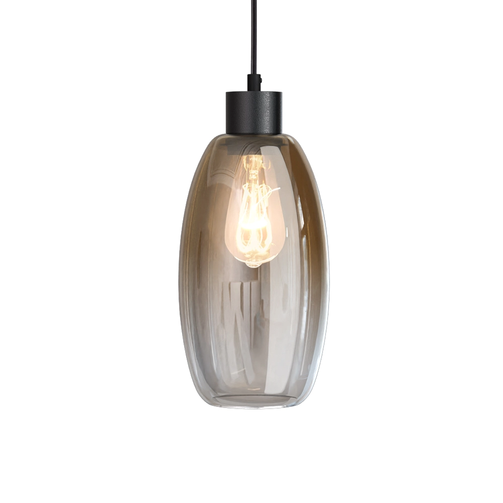 Glazen hanglamp Olive 3x Ø 15cm - zwart Masterlight 8718121393964