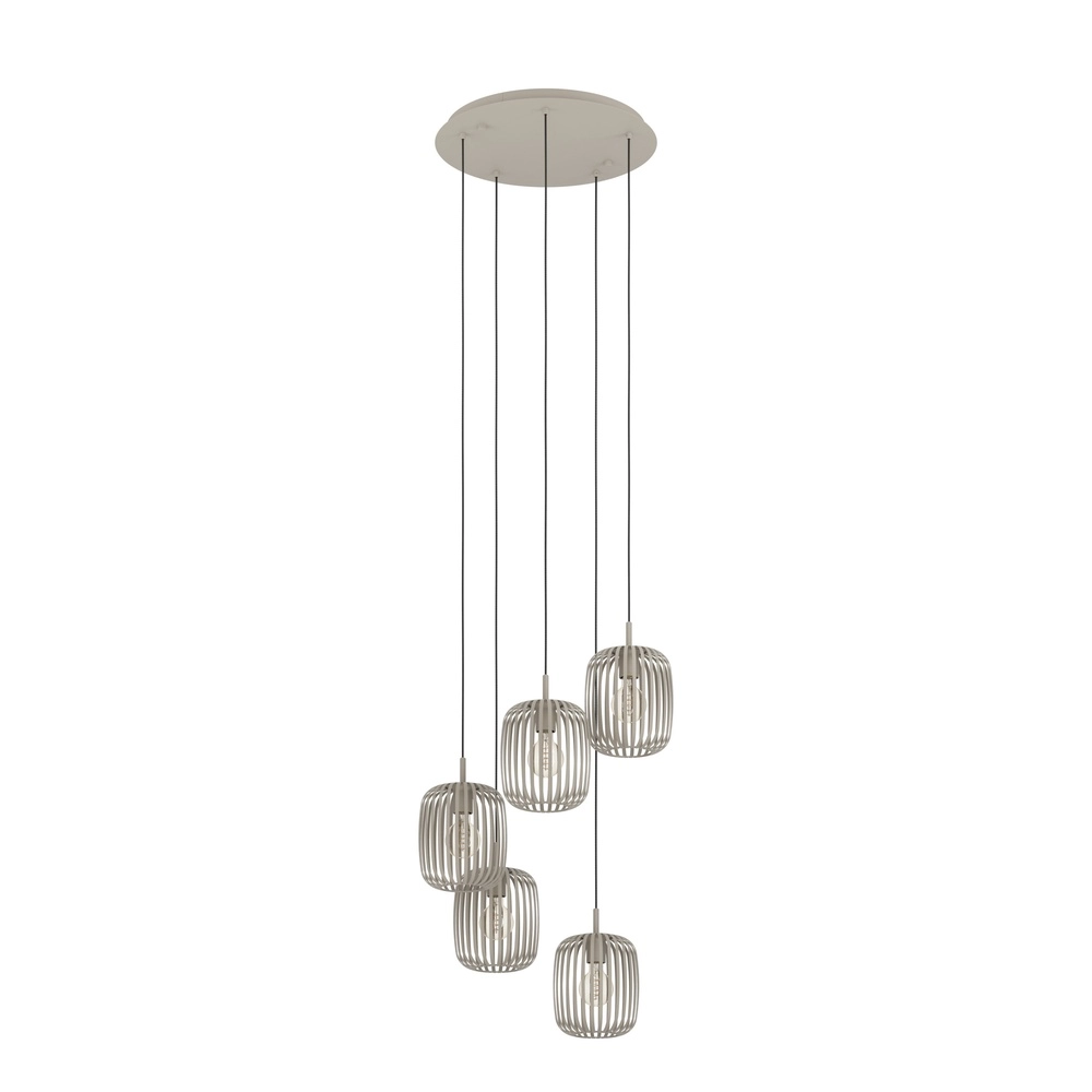 5-lichts hanglamp Romazzina zand - E27