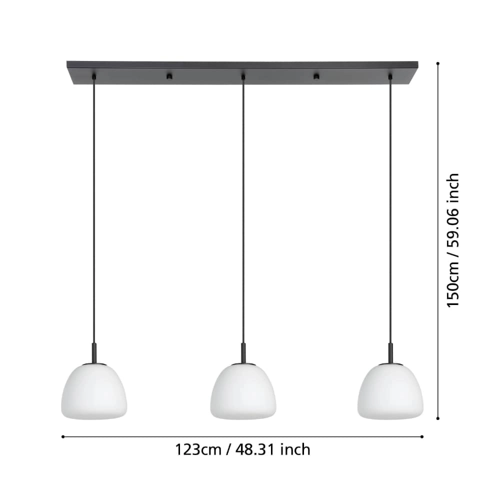 Eetkamer hanglamp Balmes 3x opaal glas Stars of Light 9008606243167