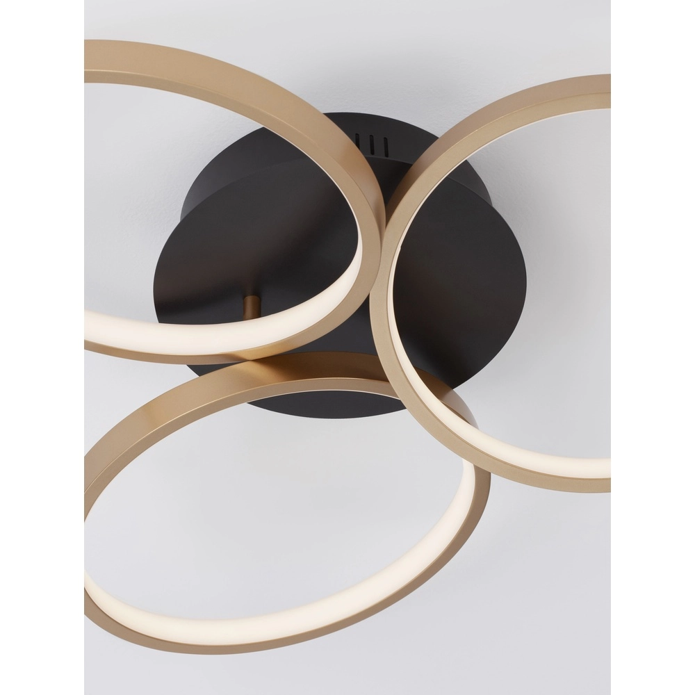 Design plafondlamp Elize zwart met goud Ø 55cm Lyora 5212017433138