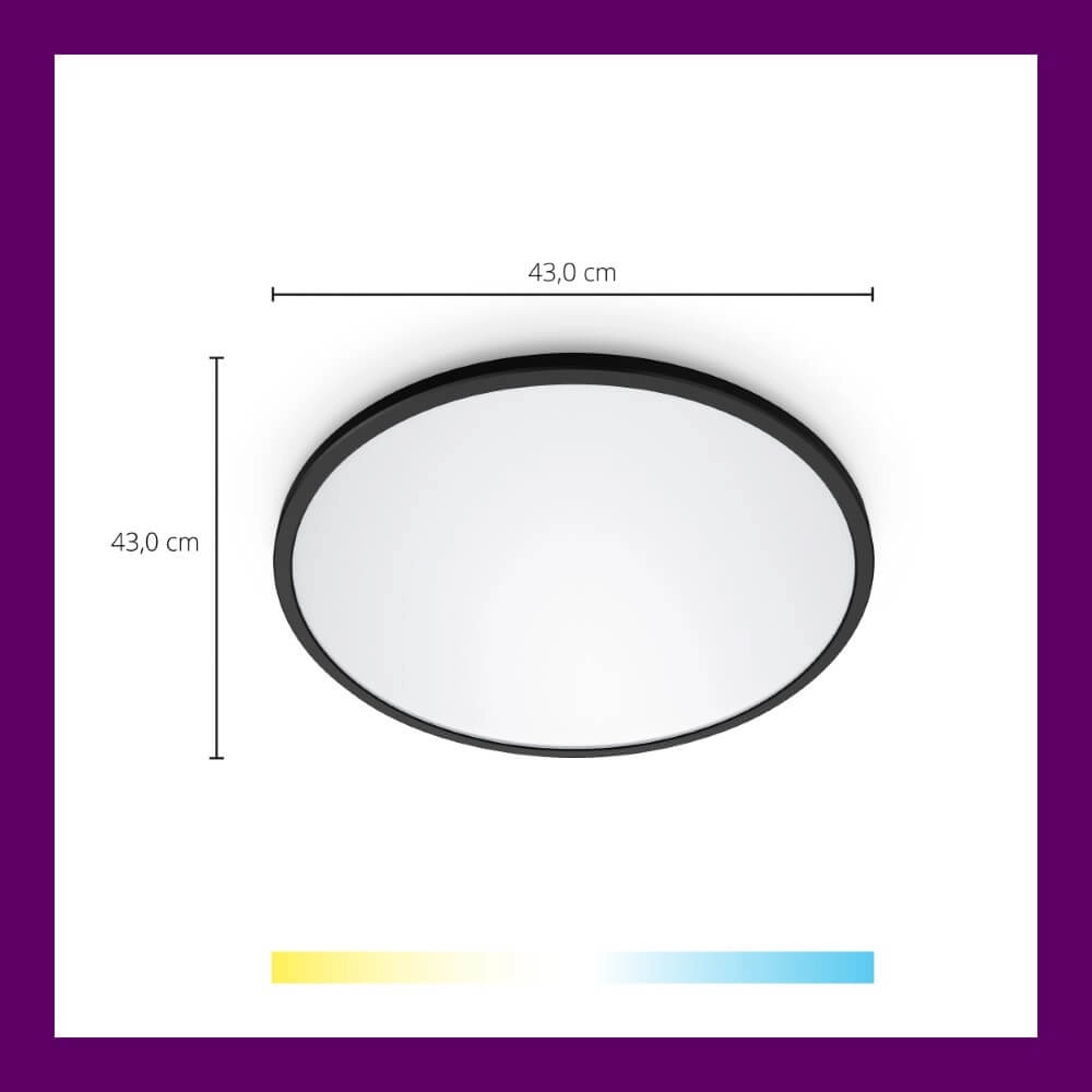 Slimme plafonnière SuperSlim Ø 43cm - zwart WiZ 8719514554955