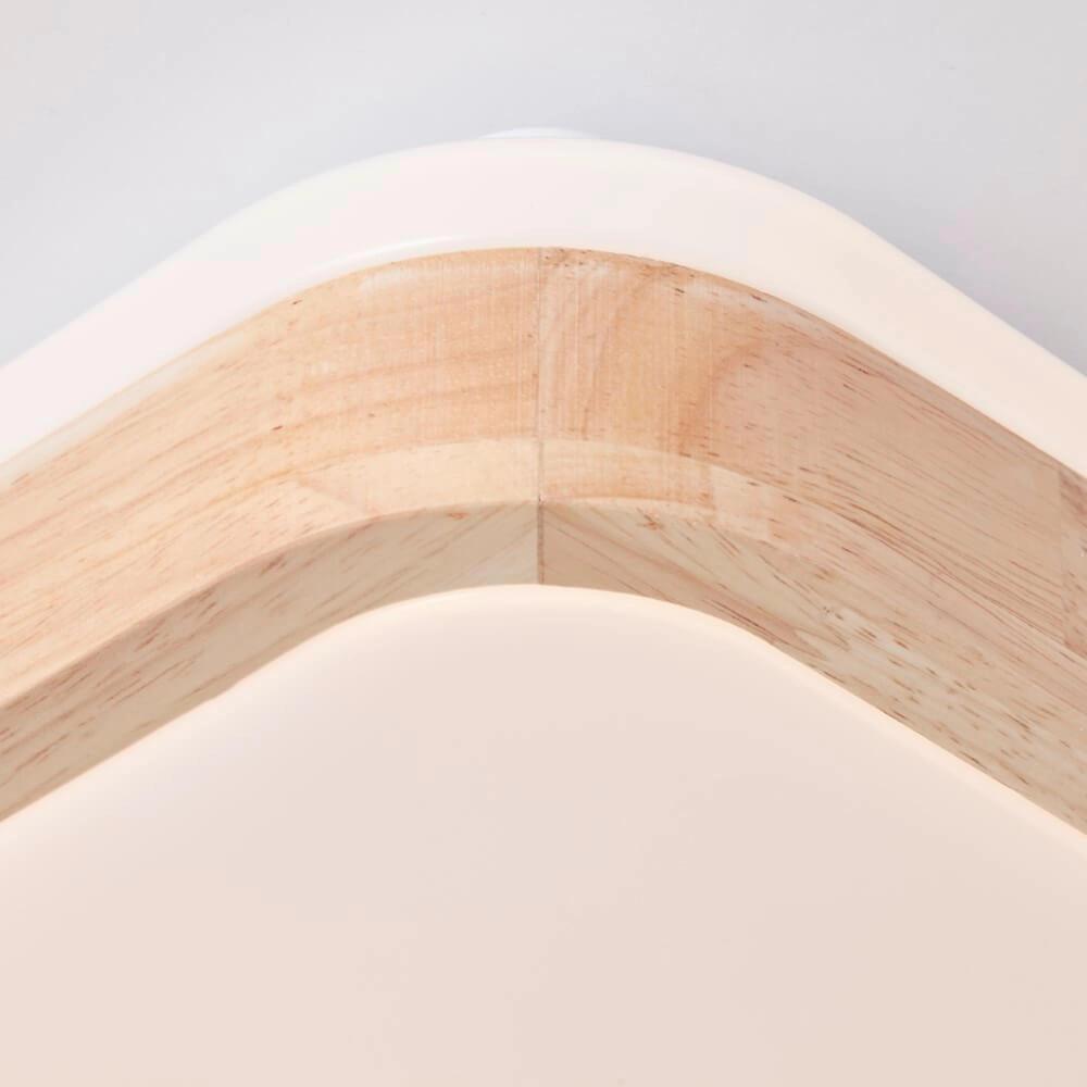 Plafondlamp Tumeo 39 x 39cm wit met hout Brilliant 4004353411311