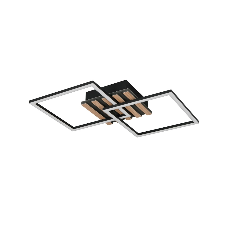 Moderne plafondlamp Zaro zwart 59,5cm Trio 4017807685961