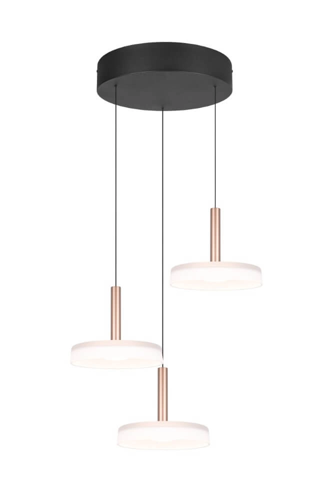 3-lichts led hanglamp Celeste wit glas