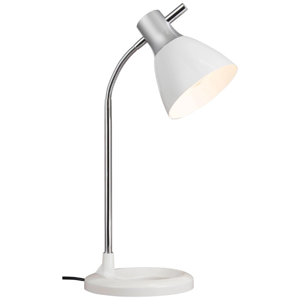 Bureaulamp Jan zilver met wit Brilliant 4004353121609