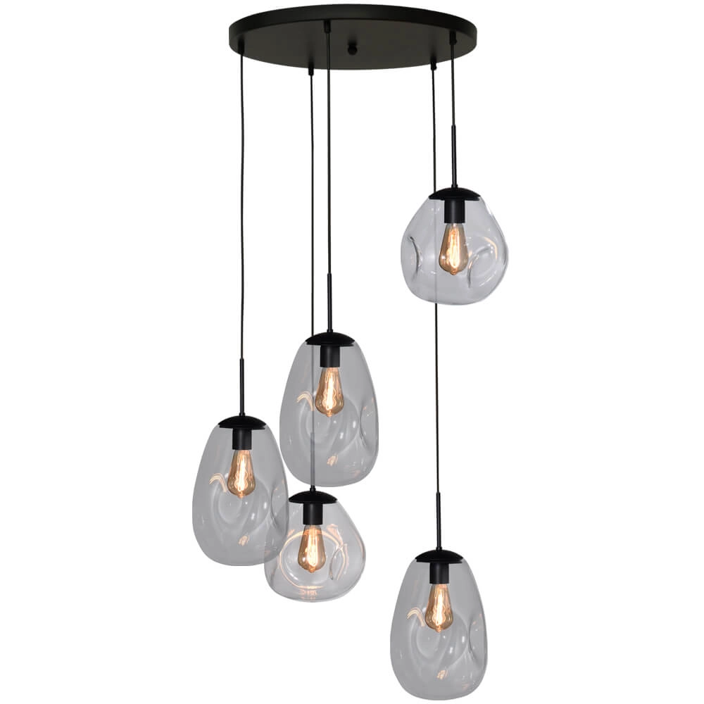 Vide hanglamp Lava 5x helder glas