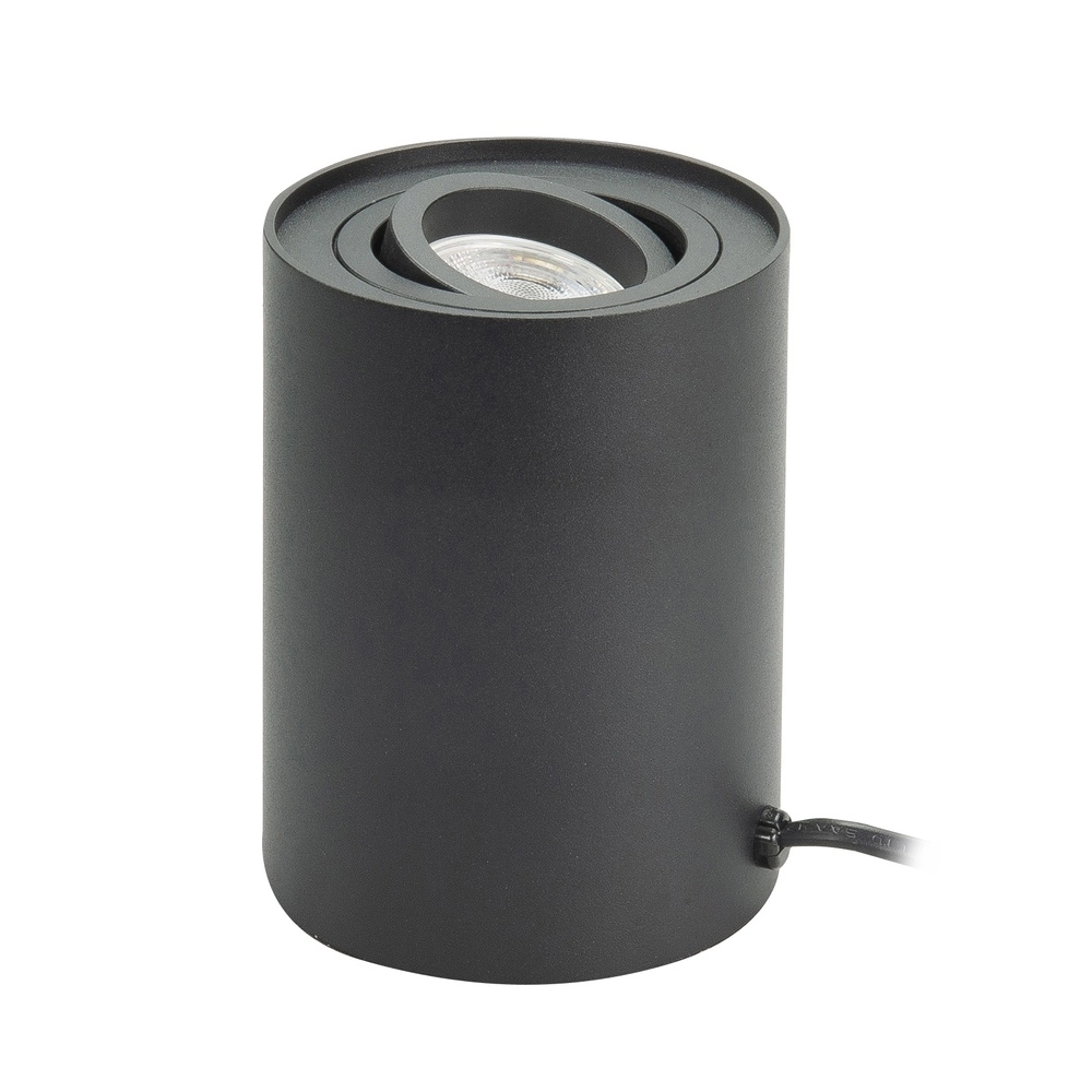 Strakke tafellamp Rebel rond zwart Ø 9,5cm