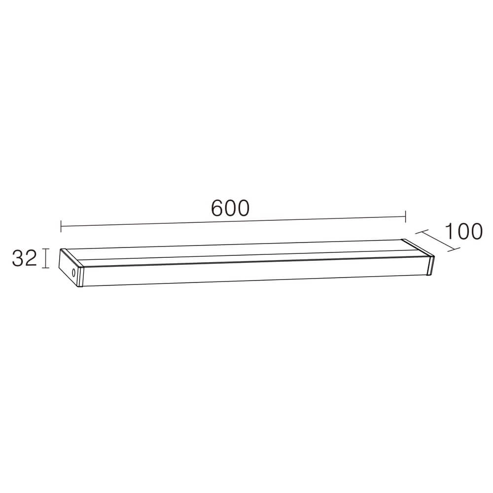 Led muurlamp Wollas 30cm - 12 watt - zwart Lyora 4255805301449