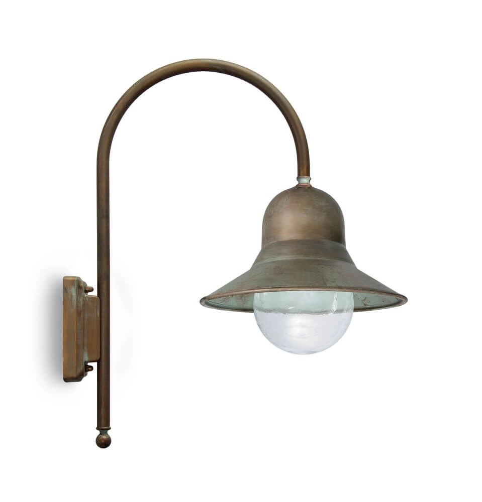 Landelijke wandlamp Campanula verouderd messing
