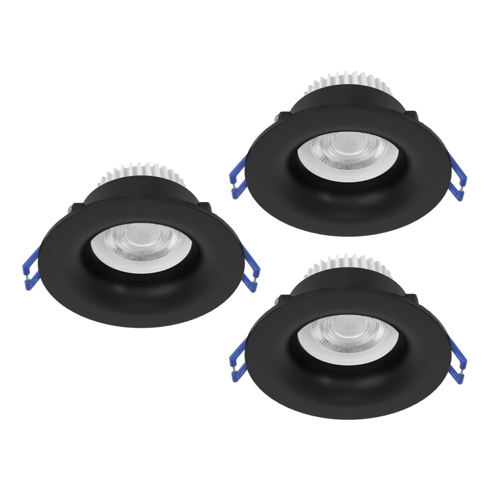 Set van 3 inbouwspots Salabate zwart Ø 8,8cm IP65