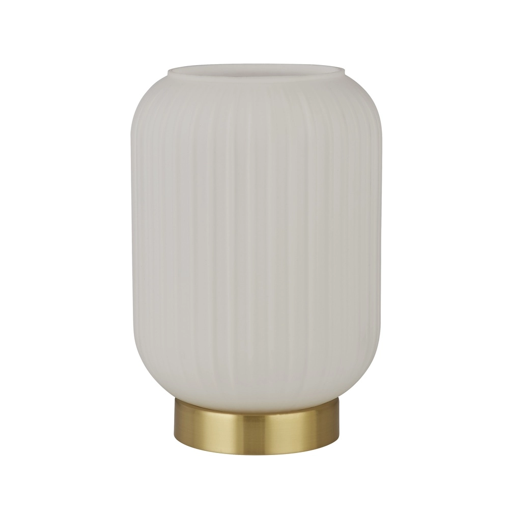 Tafellampje Pearl goud met wit glas