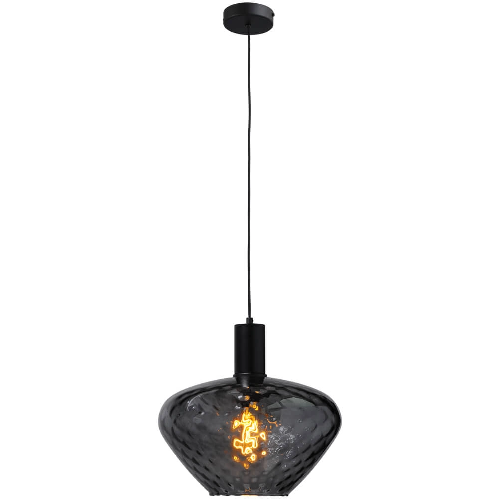 Hanglamp zwart Porto met Blossom smoke glas - Ø 30cm Masterlight 8718121269320