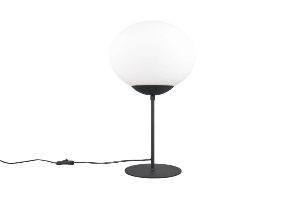 Tafellamp Fomento Ø 30cm - zwart met wit glas Trio 4017807616163