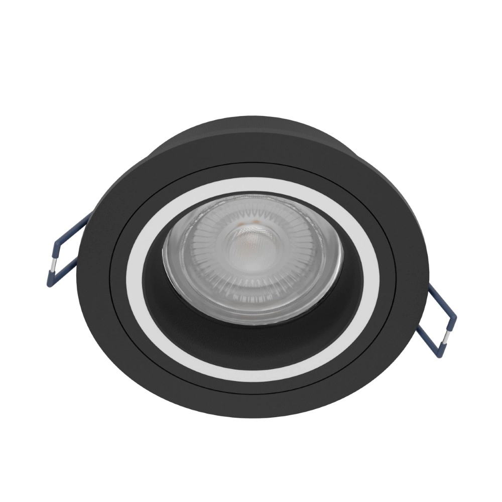 Zigbee inbouwspot Carosso-Z zwart - rond