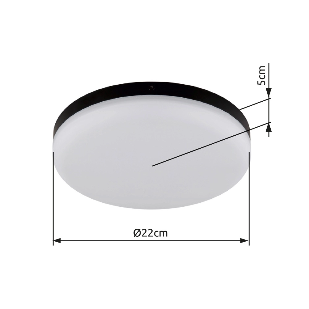 Plafonniere Matthew design zwart Ø 22cm Globo 9007371447947