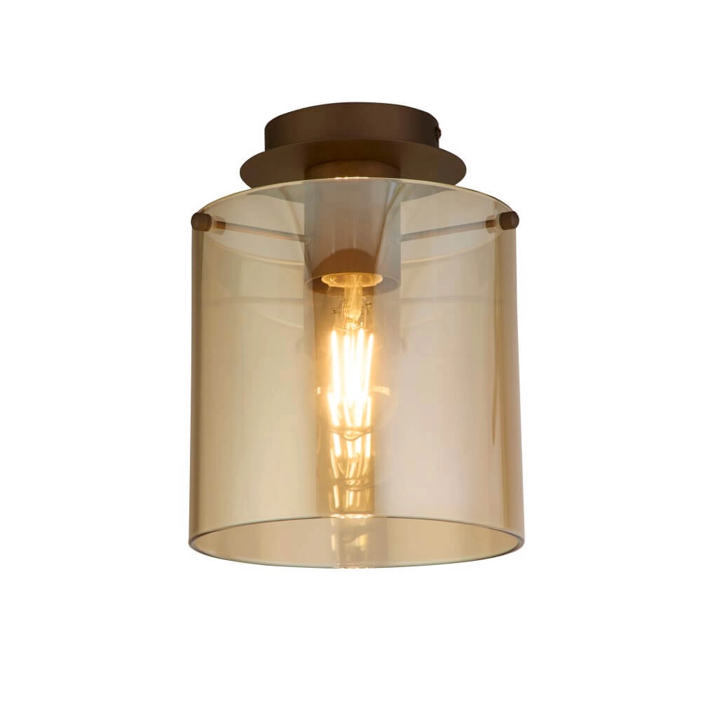 Plafondlamp 1-lichts Sweden mocha bruin